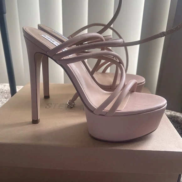 Steve Madden Women's Pink Strappy Heels - Picture 2 of 5